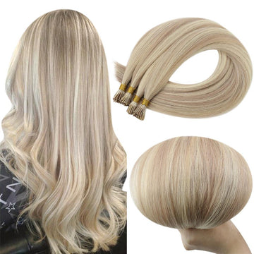Fshine Virgin I Tip Real Human Hair 20g Hair Extensions Blonde (#P18/613) - FShine Shop